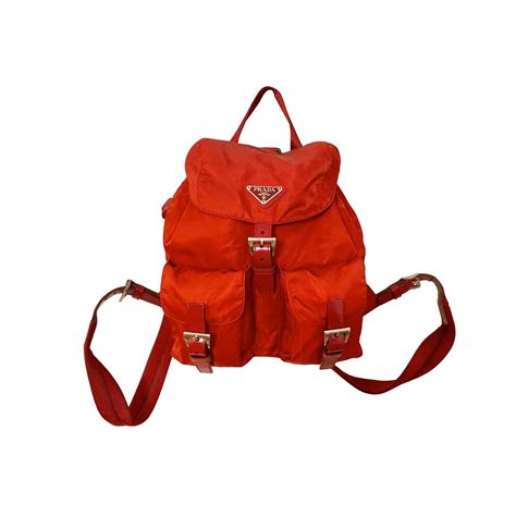 red prada nylon backpack